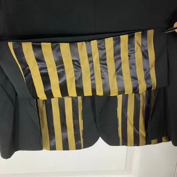 Nwot ALEXANDRE SAVILE ROW Blazer Mens 44R Black Wool Striped-Lining Double-Brstd